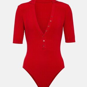 Jacquemus Red Ribbed Bodysuit